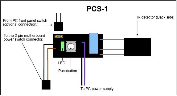 Desktop Computer Power Switch Power Supply Control Adapter Cable